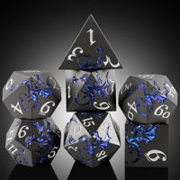 Set Dadu Polihedral Naga Warna-warni Pelangi Seng Promosi 7 Buah 16mm untuk Permainan Meja D&D