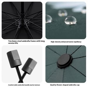 Parapluie de soleil et de pluie double en vinyle, extra large, pliable, à commande manuelle, pour hommes, protection contre la pluie pour 2-3 personnes, idéal pour les affaires - Product Image 3