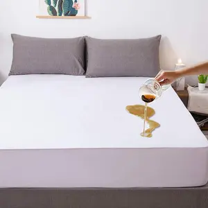 100% lençóis de cama de algodão terry hotel, capa com colchão protetor de algodão terry