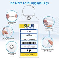 Étiquettes de bagage transparentes et étanches en gros pour cartes d'embarquement, anti-perte, pour valises à roulettes, croisières et accessoires de voyage