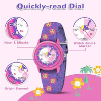 Enfants montre sangle en plastique mignon enfant en bas âge étanche élève cadeau montre temps facile à lire violet fille montre