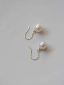 Wholesale Simple 9K Gold Pearl <b>Hoop</b> Earrings Elegant Freshwater Pearl for Parties Gentle Temperament Kj445 - Product Image 4