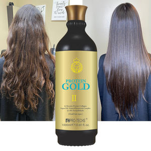 Traitement à la kératine brésilienne sans formaldéhyde PRO TECHS 1000 ml, usage professionnel en salon, protéines d'or pour lisser les cheveux - Product Image 2