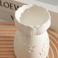 Brûleur d'huiles essentielles en céramique en gros, décoration à motif floral, chauffe-cire pour bougie chauffe-plat, diffuseur d'aromathérapie parfumé