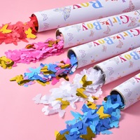 Canon à confettis papillon coloré, lance-confettis manuel pour fêtes, anniversaires d'enfants, mariages, célébrations, fournitures festives, directement de l'usine