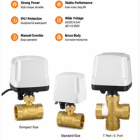 Válvula de Bola Motorizada YAOYANG DC12V/24V DN20 PN16 de Latón de 2 Vías, Bajo Voltaje, Alta Temperatura, IP65 Impermeable, con Certificación CE