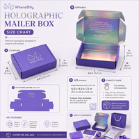Carton ondulé personnalisé boîte d'expédition d'abonnement boîte d'emballage hologramme rouge à lèvres ensemble de soins de la peau de beauté maquillage cosmétique boîte-cadeau