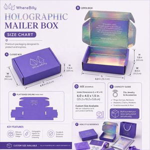 ที่กําหนดเองกระดาษลูกฟูก Mailer กล่องสมัครสมาชิกบรรจุภัณฑ์โฮโลแกรมลิปสติกความงามชุดบํารุงผิวเครื่องสําอางแต่งหน้ากล่องของขวัญ - Product Image 3