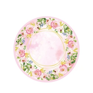 Suministros para fiestas de bodas y baby shower Bandeja de papel floral <span class=keywords><strong>C</strong></span> Tazas Mantel para novias para fiestas y ocasiones especiales - Product Image 3