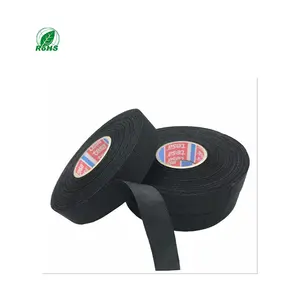 Wear resisting TESA 51608 tape 0.28mm thick Black PET polyester flannel automotive wiring harness cloth tape