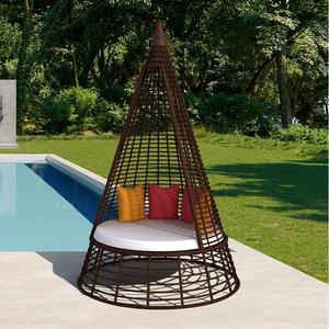 <span class=keywords><strong>Lit</strong></span> <span class=keywords><strong>de</strong></span> repos en rotin tissé <span class=keywords><strong>de</strong></span> style conique pour l'extérieur transat créatif pour patio hôtel solarium cour jardin villa loisirs cadre en aluminium - Product Image 1