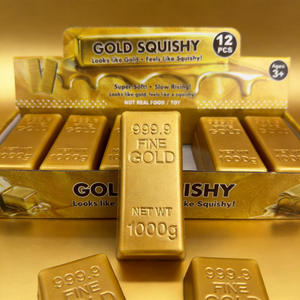 Creative Gold Bar Squishy Toy Slow Rising Novelty Stress Relief Squeeze Toys for Kids <b>Fidget</b> Gift - Product Image 3
