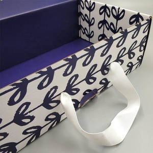Large Custom Size <strong>Flat</strong> <strong>Pack</strong> Self Lock Corrugated Shipping Mailer <strong>Box</strong> with Handle - Product Image 6