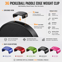 Clip de poids pour raquette de pickleball 3g, blocs d'équilibrage à clipser 16MM, alternative au ruban de plomb pour accessoires de raquettes de pickleball