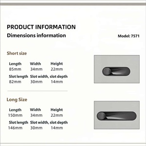 Modern Zinc Alloy Concealed Cabinet Handles Embedded Recessed Pulls Flush Sliding <strong>Door</strong> <strong>Knobs</strong> Kitchen Dresser <strong>Bedroom</strong> Bathroom - Product Image 6