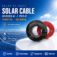 Câble solaire H1Z2Z2-K 1500V DC XLPO, câble photovoltaïque résistant aux UV, flexible pour extérieur, certifié CE RoHS, rouge et noir