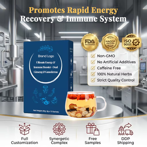 Té Natural de Doble Ginseng, Hongo Reishi y Goji para Energía, 80g, 10 Bolsitas, Infusión Herbal Premium en Pirámide, Venta al por Mayor, Marca Privada - Product Image 2