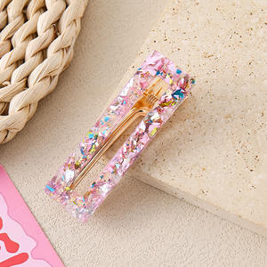 Pinza de Pelo Estilo Ins con Diseño Geométrico de Pico de Pato, Pinza de Pelo Acrílica de Moda, Pinza de Pelo Decorativa para Mujer con Lentejuelas Coloridas - Product Image 6