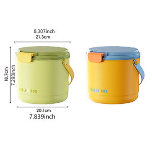 Seau à glace à dégagement sous pression de 2,6 L <span class=keywords><strong>avec</strong></span> poignée en silicone Système à 4 niveaux: cache anti-poussière + <span class=keywords><strong>couvercle</strong></span> transparent à pression + double grille à glace + <span class=keywords><strong>bac</strong></span> de rangement - Product Image 6