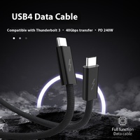 Câble de données transfrontalier Thunderbolt 4, transmission 40Gbps, charge rapide PD240W, câble USB de projection d'écran HD 8K 60Hz