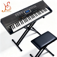 Teclado Electrónico HUASHENG de 61 Teclas, 300 Timbres, 300 Ritmos, Pantalla LCD, Reproductor USB, Piano de Enseñanza