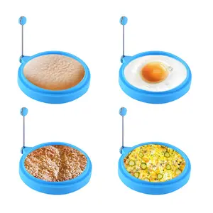批发圆形耐热蛋模不粘硅胶蛋饼环模具硅胶煎饼或煎蛋模具