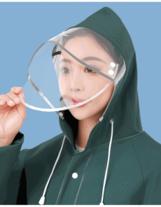 D40008 वयस्क पोंचो गैर-डिस्पोजेबल वर्षाकोट कैप चंदवा हाइकिंग यात्रा अनुकूलन पॉलिएस्टर शानी रबर वर्षाकोट - Product Image 4