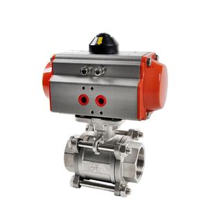 COVNA Válvula de bola de control de aire de 2 vías, 3 piezas, 1000 WOG, de acero inoxidable 304, accionada neumáticamente con interruptor de límite - Product Image 2