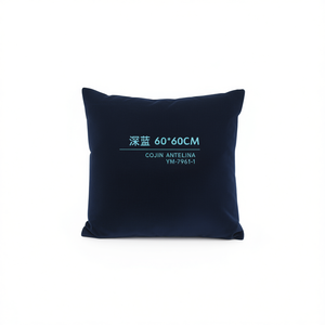 Cuscino e Poggiatesta in Velluto Blu Scuro Antelina 60*60 Design Cojin Ice Point - Product Image 1