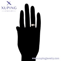 X001128482 Bijoux Xuping pour femmes, plaqué or 14 carats, bague de fiançailles et de mariage tendance avec grand cœur unique pour elle