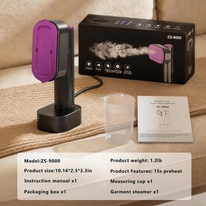 Vaporizador de Ropa Portátil de 1300W con Tanque de Agua de 190mL, Plancha de Vapor Eléctrica Doméstica con Función Anti-Quemaduras en Seco - Product Image 6