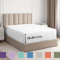Drap-housse uni blanc doux et agréable pour la peau, 100 % coton, couleur unie, taille Queen, avec taie d'oreiller
