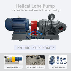 Bomba de lóbulos eléctrica de alta presión LZB de servicio pesado con conexión de brida de acero inoxidable y sello mecánico para lodos, aguas residuales y productos de pesca - Product Image 2