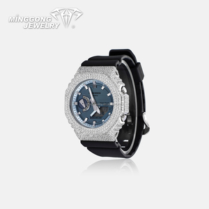 Minggong GM GBM <span class=keywords><strong>2100</strong></span> Moissanite glacée VVS Moissanite Galaxy Watch 8 Classic Blanc Argent 925 Accessoire de bijouterie Modèle CCSW019M 25g - Product Image 4