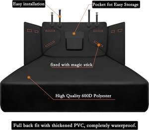 Housse de siège de <span class=keywords><strong>coffre</strong></span> de <span class=keywords><strong>voiture</strong></span> pour animaux de compagnie imperméable et résistante à la saleté, matériau Oxford épaissi, housse de siège arrière solide pour chats chiens, artefact de voyage - Product Image 4
