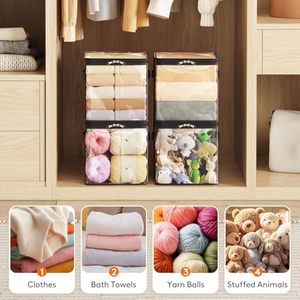 Lot de 6 sacs de rangement pliables étanches transparents de 11 pouces avec fermeture éclair en PVC pour salle de bain, vêtements, organisateur, logo personnalisable - Product Image 6