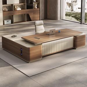 उच्च अंत कार्यक्षेत्र के लिए एर्गोनोमिक डिजाइन और प्रीमियम कार्यालय फर्नीचर के साथ छत के लिए शानदार आधुनिक लकड़ी के कार्यकारी कार्यालय डेस्क - Product Image 3