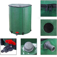 TAK 100-1000L Baril de pluie pliable, réservoir d'eau pliable avec kit de déviateur de gouttière, récupération d'eau de pluie