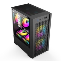 Venta al por mayor Nuevo Diseño Micro Atx Mid Tower Computer Case Table Gaming Case Vidrio Templado PC Computer Pc Case Carcasa
