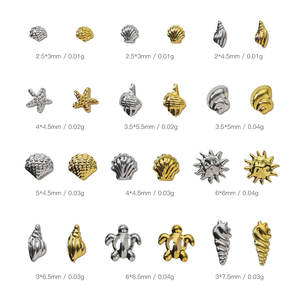 TSZS 100 piezas de decoraciones metálicas 3D <span class=keywords><strong>para</strong></span> <span class=keywords><strong>uñas</strong></span> con temática oceánica, estrellas de mar, conchas, tortugas, caracolas, remaches UV DIY <span class=keywords><strong>para</strong></span> <span class=keywords><strong>uñas</strong></span> hermosas - Product Image 5