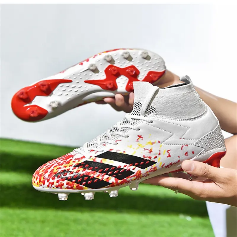 New Non-Slip Breathable High-Top Long Nails Youth Student Training Shoes Sneakers Large Size Football Boots For Men Women