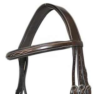 Brida de caballo doble de lujo de cuero genuino con banda anatómica acolchada suave y bandas para la nariz perfectas para jinetes ecuestres - Product Image 4