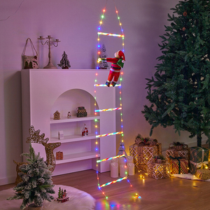 Capodanno ha portato la luce della scala decorazione della parete dell'albero di natale Babbo Natale che si arrampica Set di candele senza fiamma per l'atmosfera delle vacanze - Product Image 2