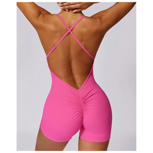 Body de una pieza ligero con tirantes cruzados para mujer, ideal para verano, gimnasio, yoga, correr y uso casual. - Product Image 6