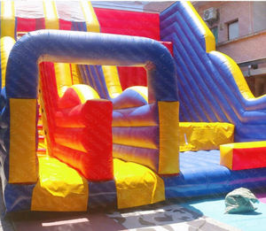 Château gonflable commercial avec mur d'escalade et toboggan combinés, jeu interactif pour enfants avec escalade et glisse pour événements - Product Image 1