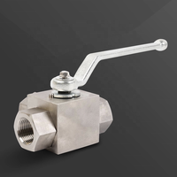 Vanne à boisseau sphérique manuelle en acier au carbone, série KHB, à deux positions et trois voies, à commande hydraulique haute pression pour l'huile, OEM