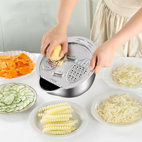 Hete Verkopende Roestvrijstalen Keukenhakselset Multifunctioneel Fruit-En Groentegereedschap Met Veilige Afvoer, Massief Wastafelsnijmachine