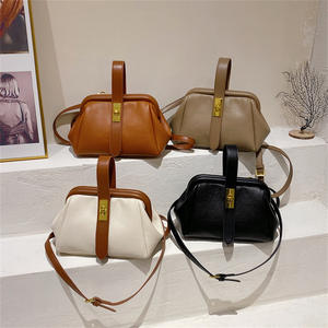 Sac à bandoulière pour femme en PU tendance avec poignée à fermoir, marron clair, style printemps, longueur de la sangle 4 pouces - Product Image 4