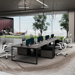 Modern Open Staff <b>Table</b> <b>Office</b> Furniture 6 Person Executive Desk Workstation - Product Image 6