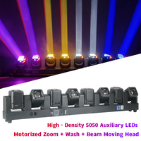 Barre de lumière LED motorisée 8x40W avec zoom, faisceau mobile et éclairage auxiliaire LED Wash pour bars, KTV, spectacles en direct et éclairage de scène